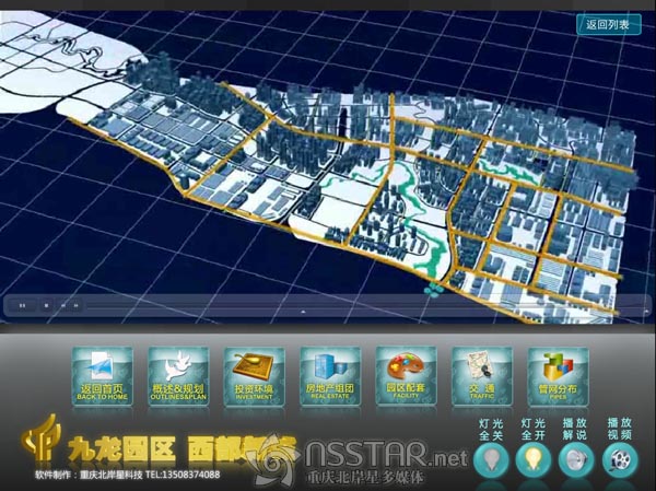 重慶九龍園區(qū)C區(qū)城市規(guī)劃多媒體展示+沙盤模型控制-nsstar