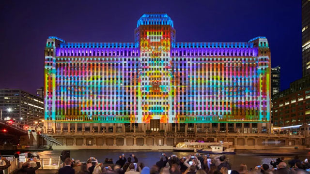 世界最大的永久數(shù)字投影:芝加哥商品市場(chǎng)大廈